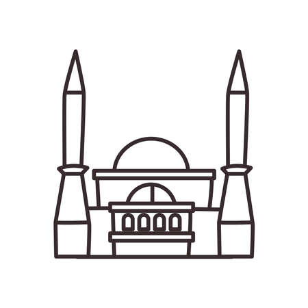 Turkish mosque line style icon design, Turkey culture travel and asia theme Vector illustrationのイラスト素材