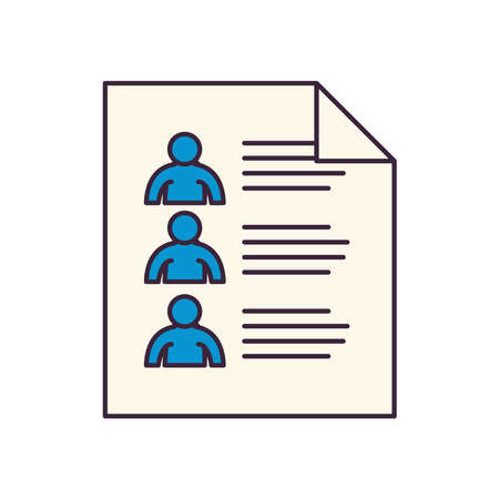 vote paper with options line and fill style icon design, President election government campaign voting politician independence political and united theme Vector illustrationのイラスト素材