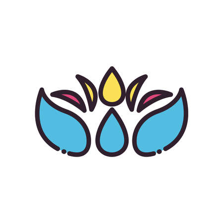 abstract flower line and fill style icon design, natural floral nature plant ornament garden decoration and botany theme Vector illustrationのイラスト素材