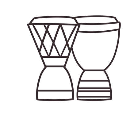 turkish drums line style icon design, Music sound melody song musical art and composition theme Vector illustrationのイラスト素材