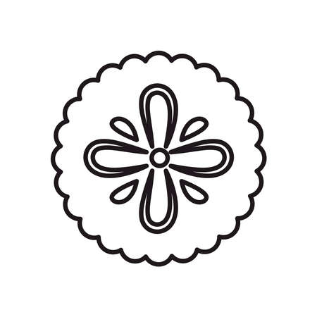 Chinese flower in circle shaped line style icon design, China culture asia and oriental theme Vector illustrationのイラスト素材