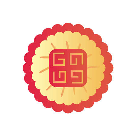 Chinese seal stamp gradient style icon design, China culture asia and oriental theme Vector illustrationのイラスト素材
