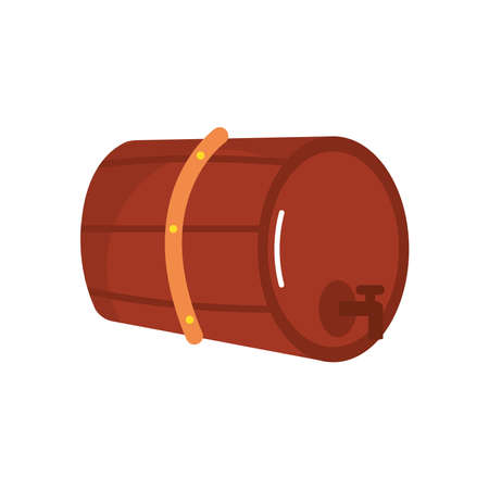beer barrel icon over white background, flat style, vector illustrationのイラスト素材