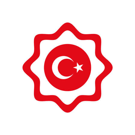 arabian star with turkey flag design over white background, flat style, vector illustrationのイラスト素材
