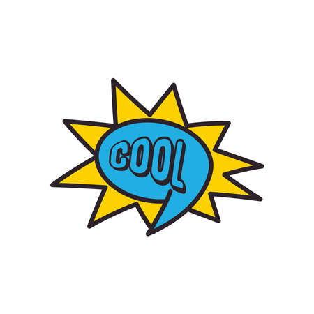 cool explosion bubble line and fill style icon design of pop art retro expression comic theme Vector illustrationのイラスト素材