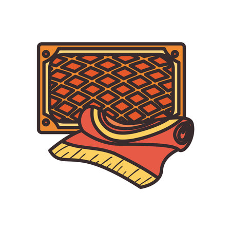 Turkish carpets line and fill style icon design, Turkey culture travel and asia theme Vector illustrationのイラスト素材