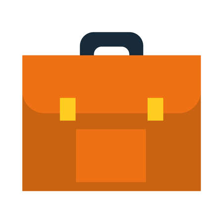 school briefcase icon over white background, flat style, vector illustrationのイラスト素材