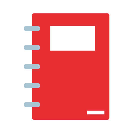 school notebook icon over white background, flat style, vector illustrationのイラスト素材