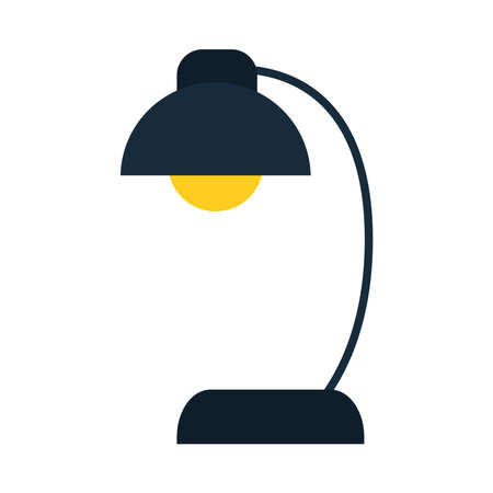 desk lamp icon over white background, flat style, vector illustrationのイラスト素材