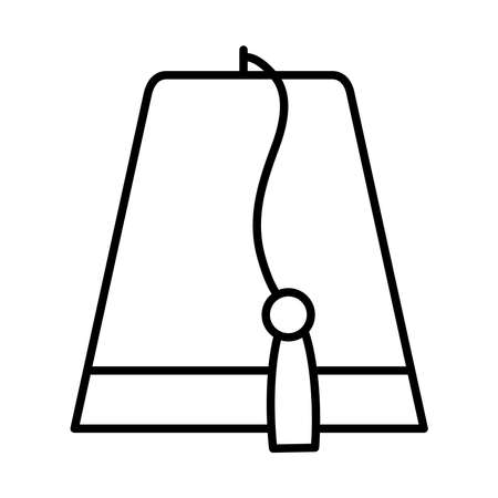 turkish hat icon over white background, line style, vector illustrationのイラスト素材