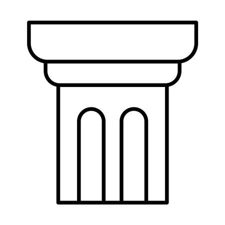 pillar icon over white background, line style, vector illustrationのイラスト素材