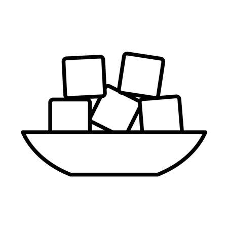 turkish delight icon over white background, line style, vector illustrationのイラスト素材