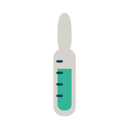 vaccination bottle icon over white background, flat style, vector illustrationのイラスト素材