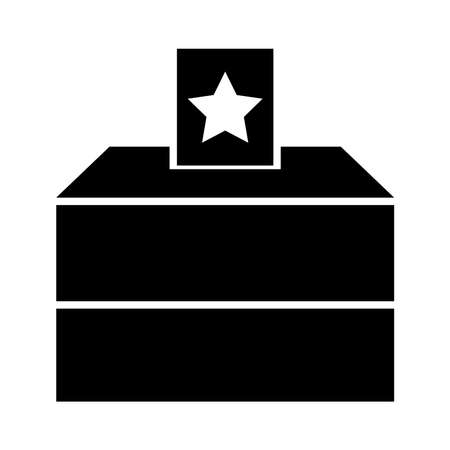 Election Polling Box Icon over white background, silhouette style, vector illustrationのイラスト素材