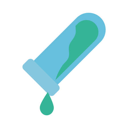 test tube with liquid icon over white background, flat style, vector illustrationのイラスト素材