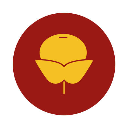 autumn fruit icon over white background, block style, vector illustrationのイラスト素材