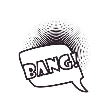 bang bubble line style icon design of pop art retro expression comic theme Vector illustrationのイラスト素材