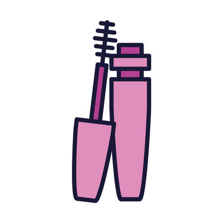 mascara icon over white background, line and fill style, vector illustrationのイラスト素材