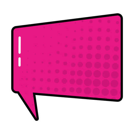 pop art elements concept, square speech bubble icon over white background, line and fill style, vector illustrationのイラスト素材