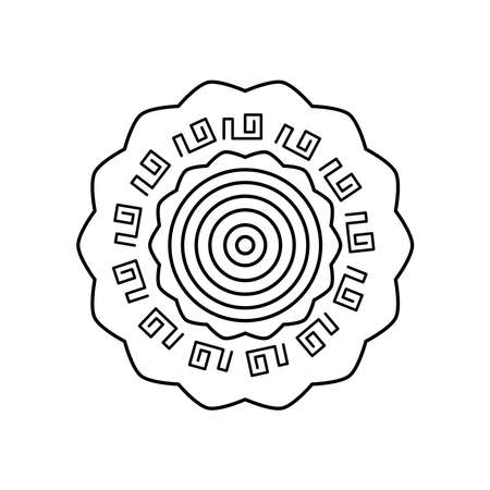 chinese mooncake icon over white background, line style, vector illustrationのイラスト素材