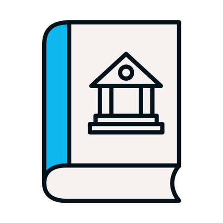 justice book icon over white background, line and fill style, vector illustrationのイラスト素材