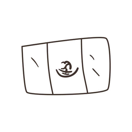 Mexican flag free form line style icon design, Mexico culture tourism landmark latin and party theme Vector illustrationのイラスト素材