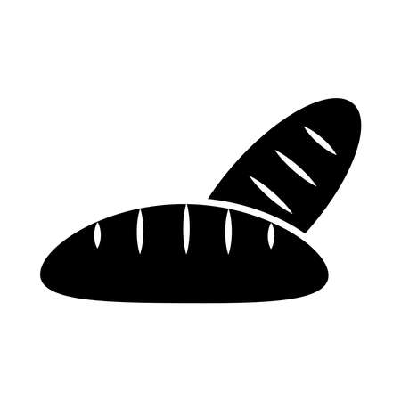 breads icon over white background, silhouette style, vector illustrationのイラスト素材