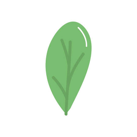 leaf icon over white background, flat style, vector illustrationのイラスト素材