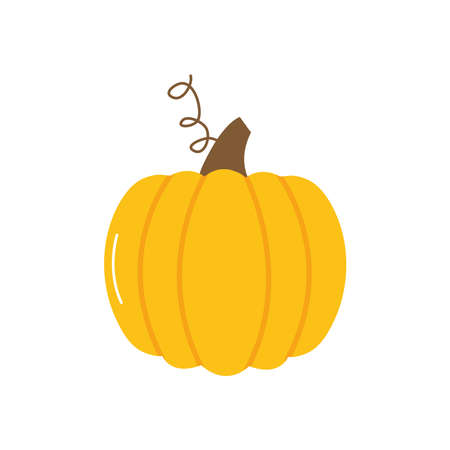 pumpkin vegetable icon over white background, flat style, vector illustrationのイラスト素材