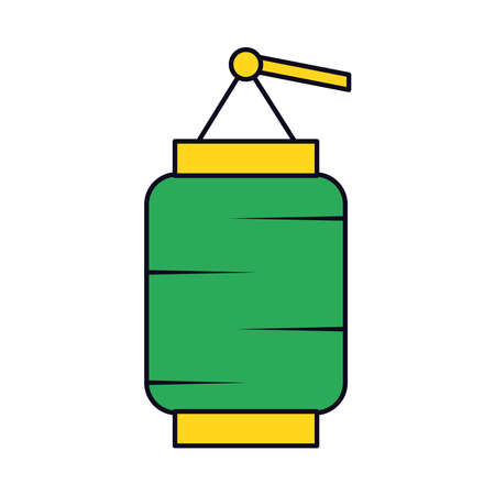 oriental lamp icon over white background, line and fill style, vector illustrationのイラスト素材