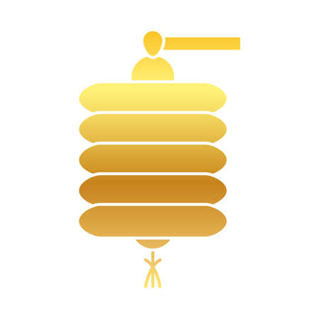 Mid autumn concept, chinese lantern icon, gradient style, vector illustrationのイラスト素材