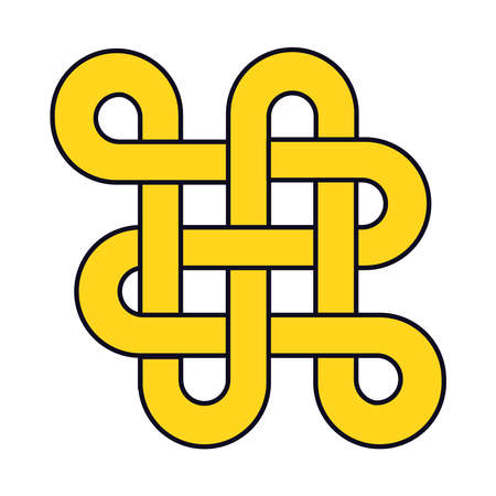 chinese knot icon line and fill style, vector illustrationのイラスト素材