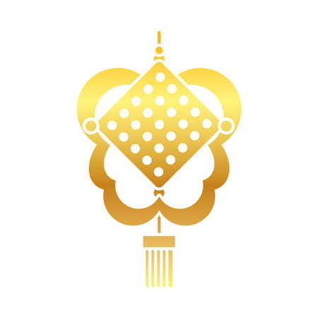 Mid autumn concept, oriental ammulet icon, gradient style, vector illustrationのイラスト素材