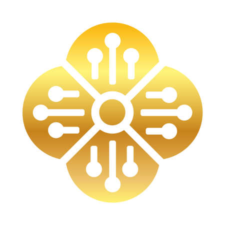 Mid autumn concept, oriental flower icon, gradient style, vector illustrationのイラスト素材