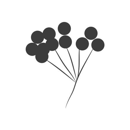 dry berries leaf icon over white background, silhouette style, vector illustrationのイラスト素材