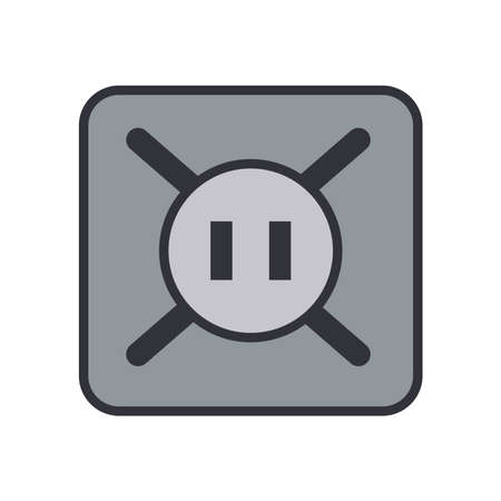 Plug line and fill style icon design, Power electrical technology and battery theme Vector illustrationのイラスト素材