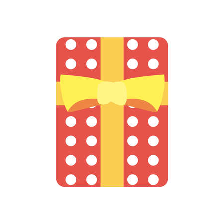 pointed gift with bowtie free form style icon design, happy birthday celebration decoration party festive and surprise theme Vector illustrationのイラスト素材