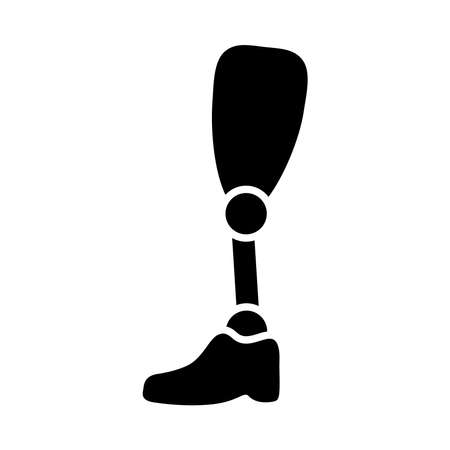 disabilities concept, Prosthetic leg icon over white background, silhouette style, vector illustrationのイラスト素材