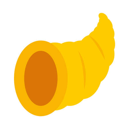 cornucopia icon over white background, flat style, vector illustrationのイラスト素材