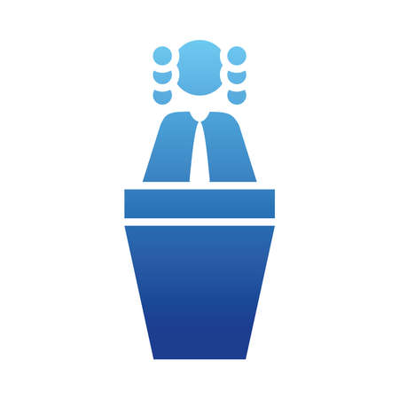 pictogram judge on a podium over white background, gradient style, vector illustrationのイラスト素材