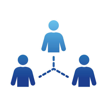 pictogram people network icon over white background, gradient style, vector illustrationのイラスト素材