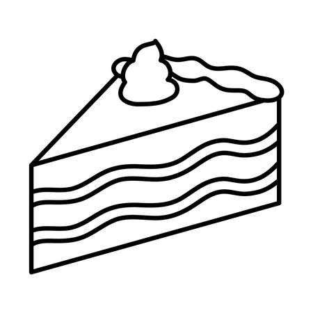 piece of cake icon over white background, line style, vector illustrationのイラスト素材