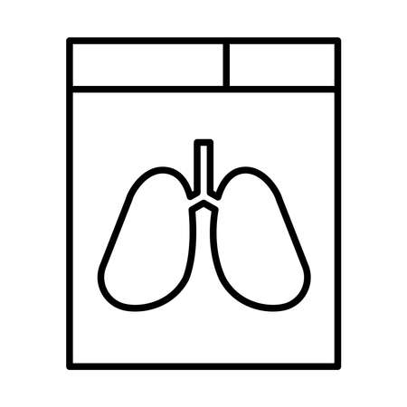 lungs xray icon over white background, line style, vector illustrationのイラスト素材