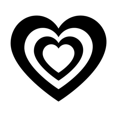 heart shape icon over white background, silhouette style, vector illustrationのイラスト素材