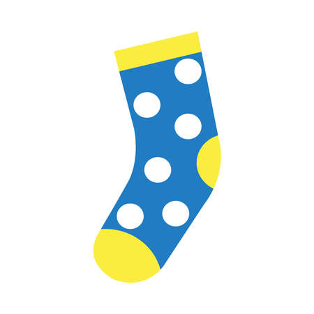 down syndrome sock icon over white background, flat style, vector illustrationのイラスト素材