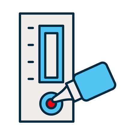 covid test and dropper over white background, line and fill style, vector illustrationのイラスト素材