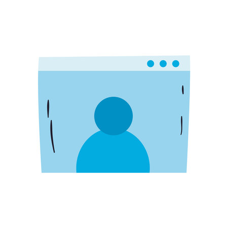 avatar on screen in video chat free form style icon design, Call online conference and webcam theme...