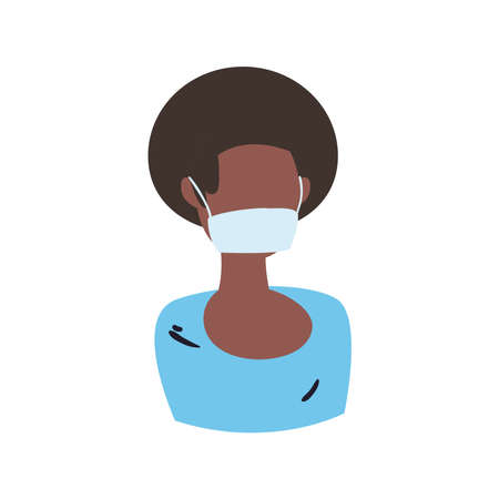 Man with mask free form style icon design of medical care and covid 19 virus theme Vector illustrationのイラスト素材