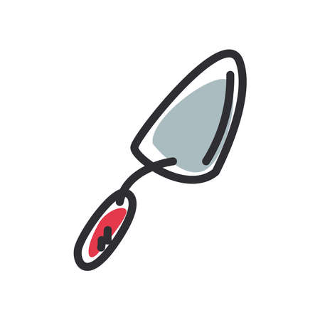 garden shovel line and fill style icon design, Gardening planting and nature theme Vector illustrationのイラスト素材