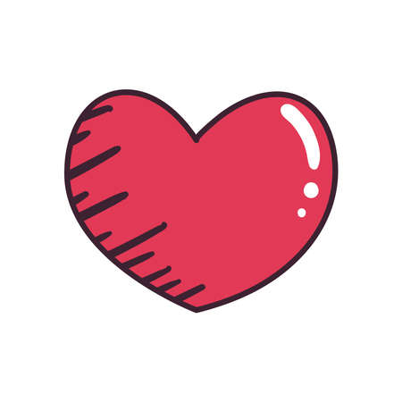 pop art heart line and fill style icon design of love passion and romantic theme Vector illustrationのイラスト素材